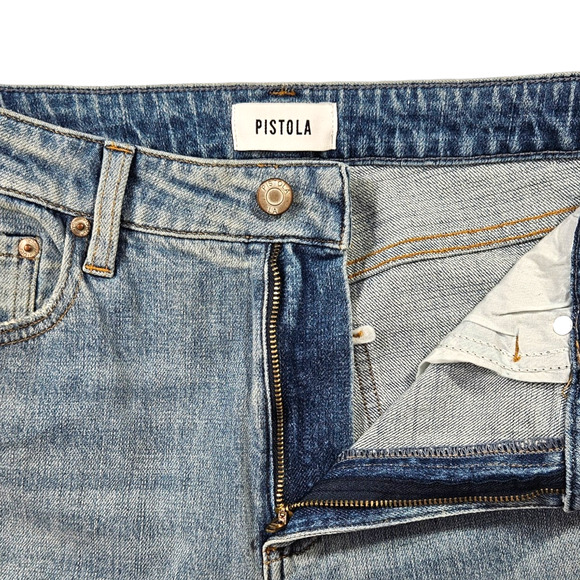 NWOT Pistola Aline High Rise Distressed Raw Hem Skinny Denim Jeans Sz 26x28 Blue - Picture 4 of 9